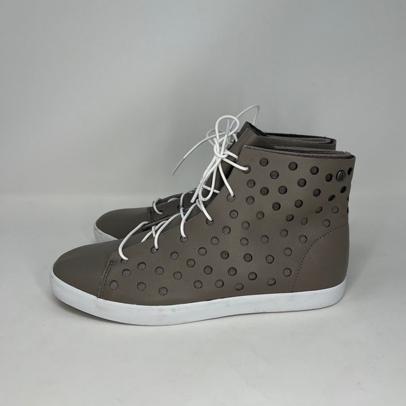 Volcom High Top Cut Out Circle Patterned Brown Sneakers Womens 8 - Picture 3 of 8